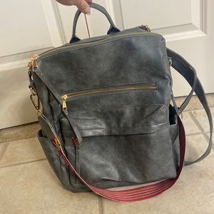 Gray backpack-purse transition bag